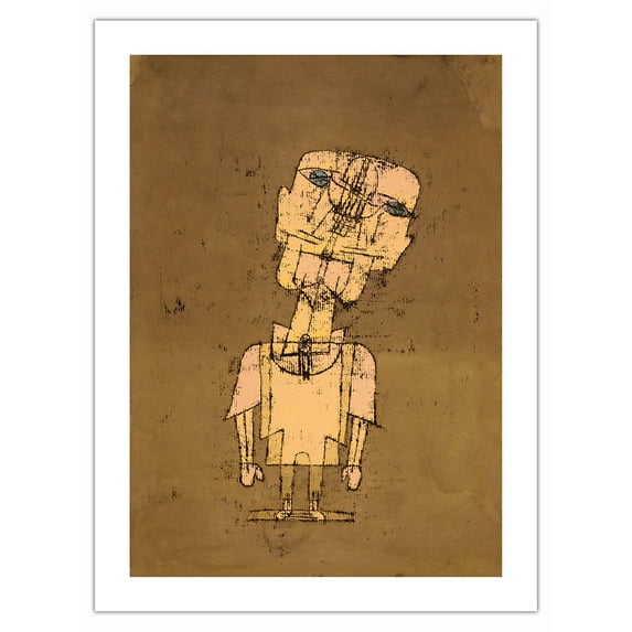Ghost of a Genius (Gespenst eines Genies) - Self Portrait - From an Original Color Drawing by Paul Klee c.1922 - Bamboo Fine Art 290gsm Paper Print (Unframed) 18x24in