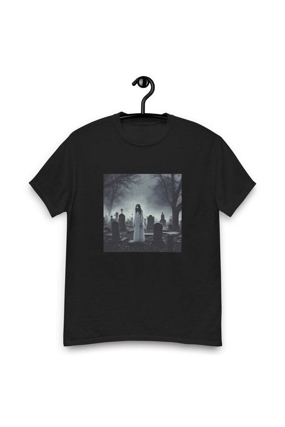 Ghost Girl Wondering In A Foggy Cemetery | Goth Unisex classic tee