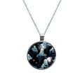 thumbnail image 1 of Ghost Glass Design Circular Pendant Necklace - Stylish Jewelry for Women, 1 of 5