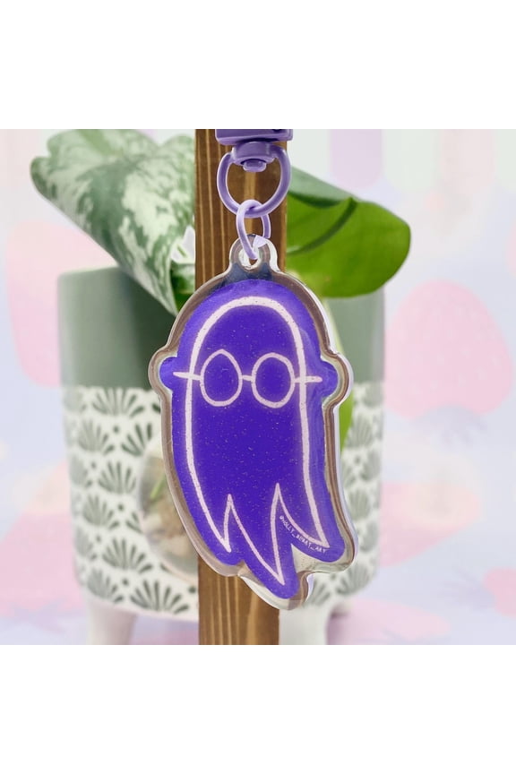 Ghost Glitter Acrylic Keychain