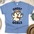 thumbnail image 1 of Ghost Goals Graphic Tee Funny Ghost Workout Cartoon Shirt, CarolinaBlue, Size M, 1 of 6