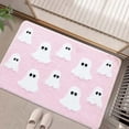 thumbnail image 1 of Ghost Halloween Bath Mat, Cute Spooky Bathroom Rug, Soft Non Slip Washable Shower Floor Mat for Fall Home Bedroom Decor, Pink, 35.43x23.62", 1 of 8