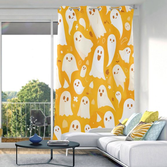 Ghost Halloween Blackout Curtains 84"x52" Thermal Insulated Curtain 1 Panel