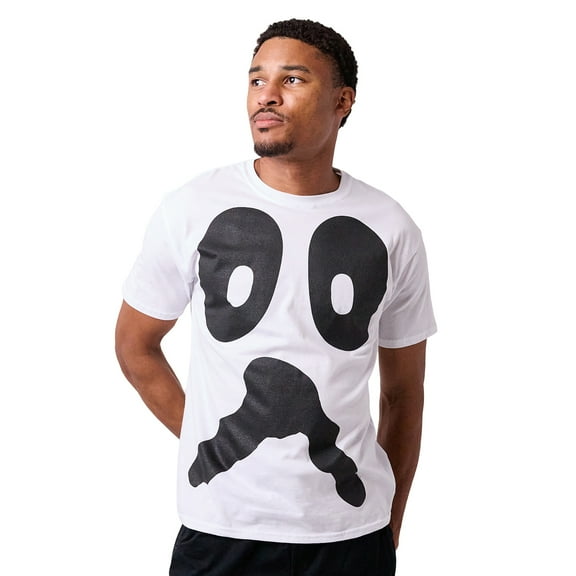 Ghost Halloween Costume Men's White Short Sleeve Tee -XL