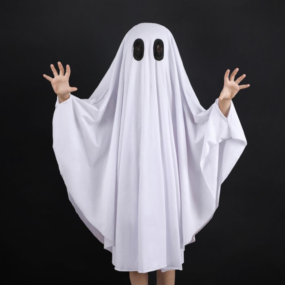 NA# Costume Fantasma Per Bambini 3-4 Anni | Mantello Con Borsa A Forma Di Zucca | Set Halloween Spaventoso Per Trick-or-Treat