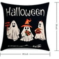 thumbnail image 1 of Ghost Halloween Decor-Throw Pillow Covers 18x18in Set of 4,Spooky Gothic Linen Pillow Case for Couch Fall Christmas Holiday Outdoor Burnt Orange Black White Decorations, 1 of 5