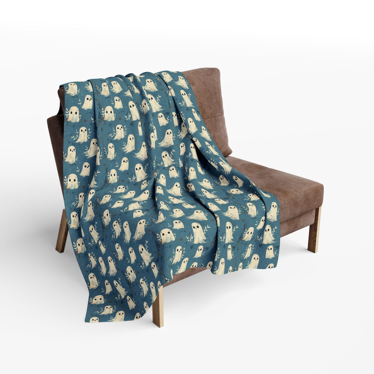 Ghost Halloween Pattern Throw Blanket, Cute Spooky Spirit Print ...