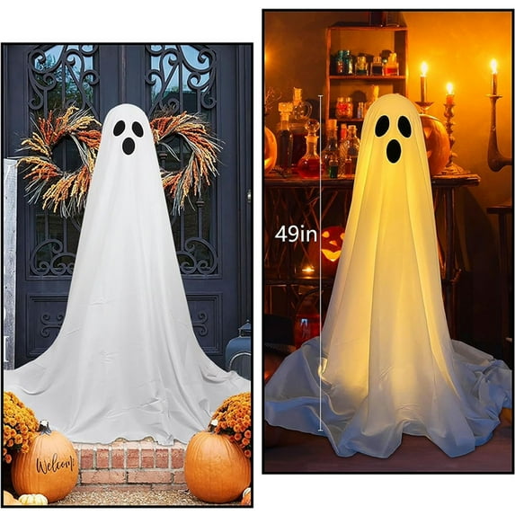 Ghost Halloween Porch Lamp Garden Party Adjustable Height Courtyard Outdoor Garden Ornament Front Porch Halloween Decorations