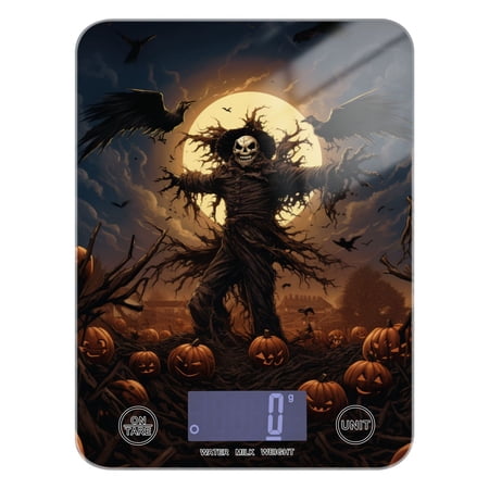 Ghost Halloween Pumpkins Bats Food Scale Digital Kitchen Scale Waterproof Tempered Glass Tare Function 11 lb for Baking Cooking Meal Prep