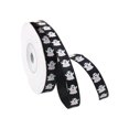 thumbnail image 1 of Ghost Halloween Ribbon, Black Ghost Pattern Plastic Ribbon for Gift Wrapping, Spooky Halloween DIY Craft Decorations, Perfect for Wreath, Treat Bag, Hair Bow, Home Mantel & Haunted House Party Decor, 1 of 5