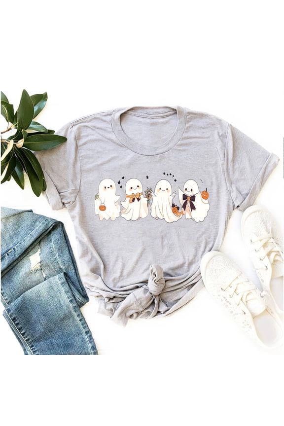 Ghost Halloween Shirt, Ghost Shirt, Cute Floral Ghost Shirt, Ghost With Flower Shirt, Autu