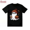 thumbnail image 1 of Ghost Halloween Tee Hat Pumpkin Drink Graphic Breathable Vintage Top Casual Comfort Fit Black S-5XL, 1 of 5