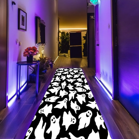 Ghost Hallway Rug, Halloween Rug, Runner Rug, Rug For Halloween, Horror Rug, Gothic Rug, Gift For Halloween, Salon Decor, Teen Room Rug 60x18in/5x1.5ft