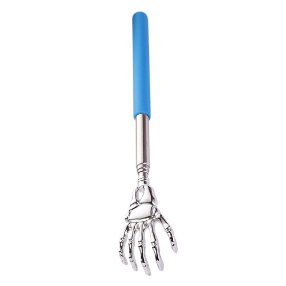 Ghost Hand Back Scratcher, Telescopic Extendable Stainless Steel Body Relaxing Massager Tool with Portable Handheld Handle for Personal Care Itch Relief 1 Piece Blue
