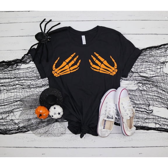Ghost Hand Shirts, Hand Bra Shirts, Fall Shirts, Halloween Outfits,Halloween Funny Shirt TH090620