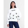 thumbnail image 1 of Halloween Women's Hey Boo Graphic Sweatshirt with Long Sleeves, Sizes XXS-XXL, 1 of 5