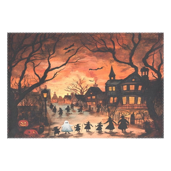 Ghost Horror 12x18in Heat-Resistant Non-Slip Place Mat, Durable and Wrinkle-Resistant