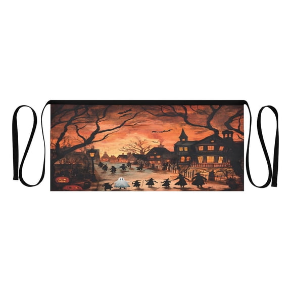 Ghost Horror Multi Pocket Short Apron Waterproof, Adjustable 96.5in Belt for various occasions