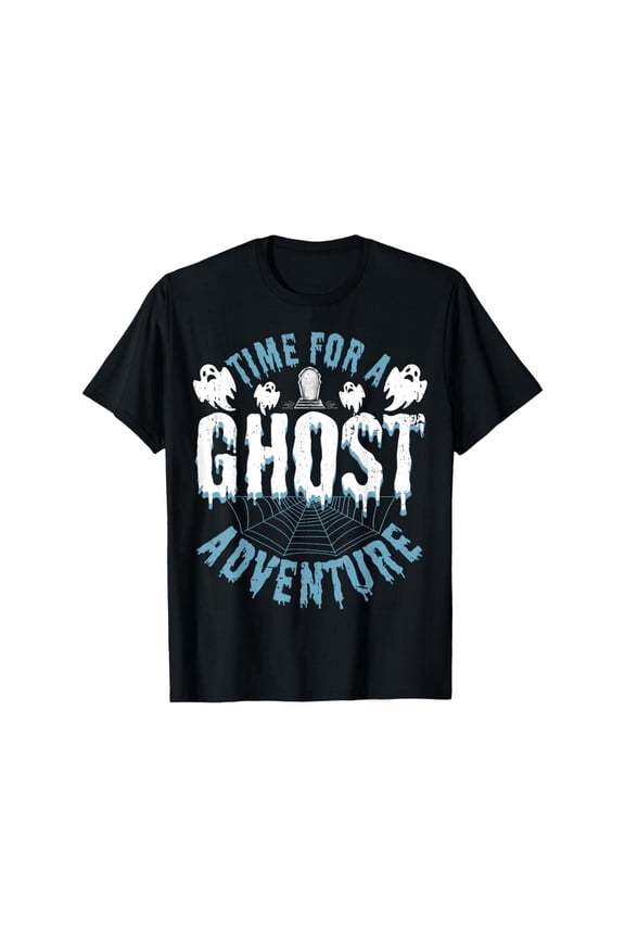 Ghost Hunter Graphic Tee Paranormal T Shirt Tops Cotton Short Sleeve Round Neck Black S-5XL