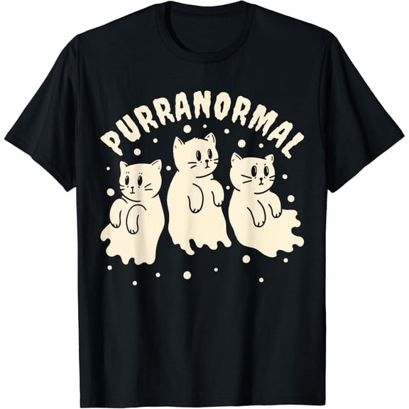 Ghost Hunting Cat Paranormal Investigator Researcher Outfit T-Shirt, Size S-5XL