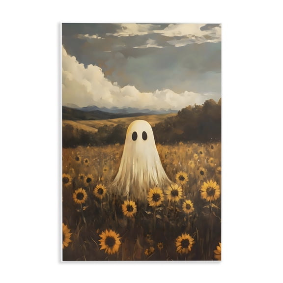 Stupell Industries Ghost In Sunflower Field Wall Plaque Art, design by Arlington Prints