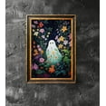 thumbnail image 1 of Ghost In The Flower Forest Poster, Spooky Art, Cute Ghost Poster, Colorful Floral Wall Art, Wall Art, Modern Wall Decor, 8x12 UNFRAMED, 1 of 3