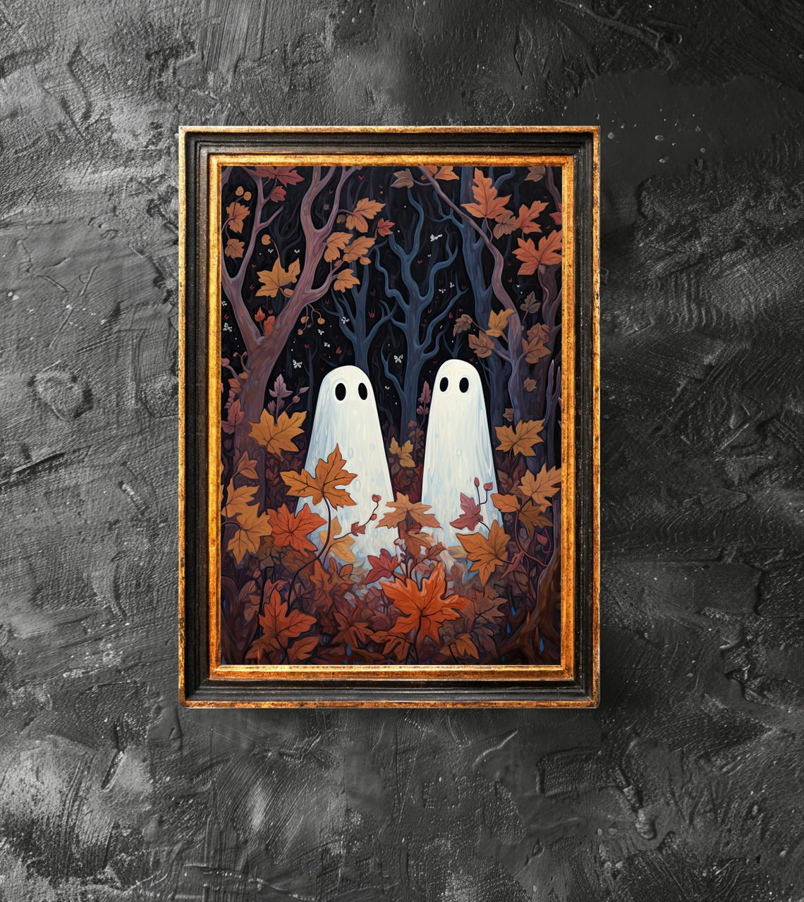 Ghost In The Flower Forest Poster, Spooky Decor, American Gothic Art ...