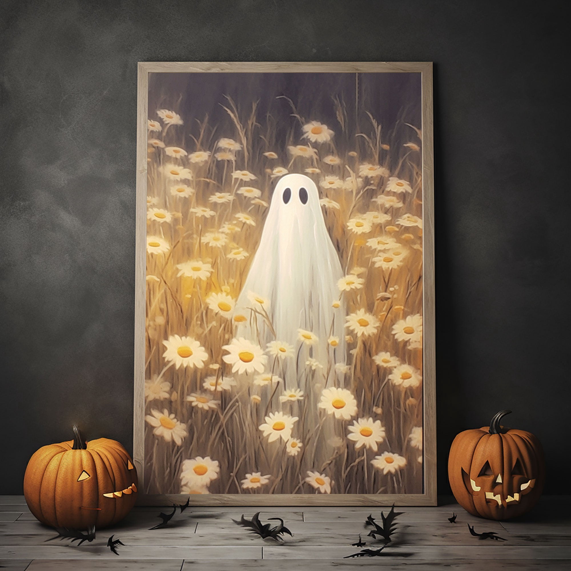 Ghost In The White Chrysanthemum Field Print Poster, Ghosts Art Print ...