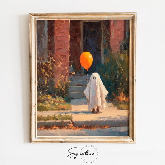 Charmingg Rustic Design Ghost In Vintage Handmade Costume Wall Art Print, Charming Autumn ...