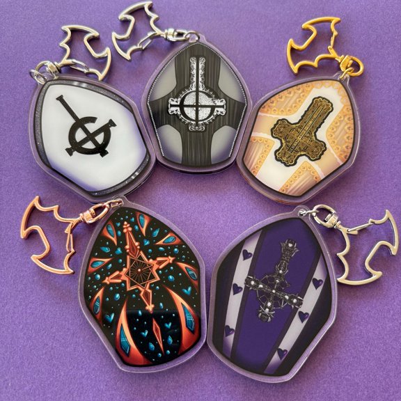 Ghost Inspired Papa Hat Keychains (1 keychain)