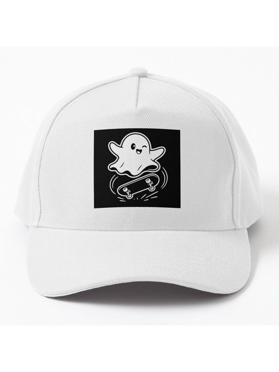 Ghost Kickflip Skateboarder Baseball Cap, Kawaii Skater Hat Style