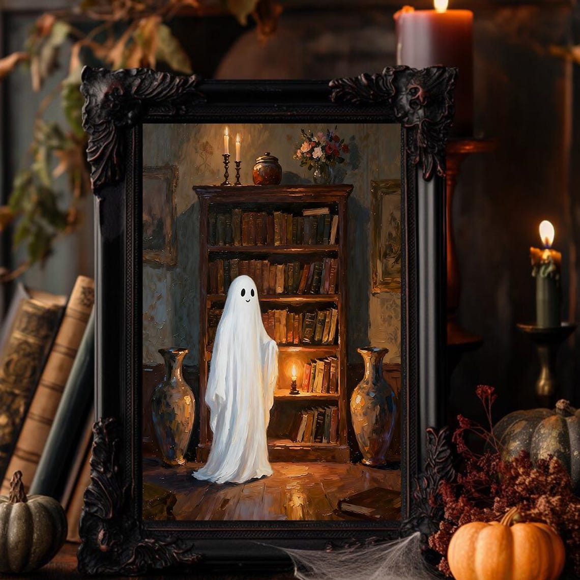 Ghost Library Poster Whimsical Wall Decor Home Decor, 24x36 UNFRAMED ...