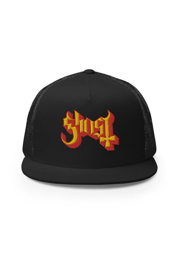 Ghost - Logo Flat Brim Trucker Hat