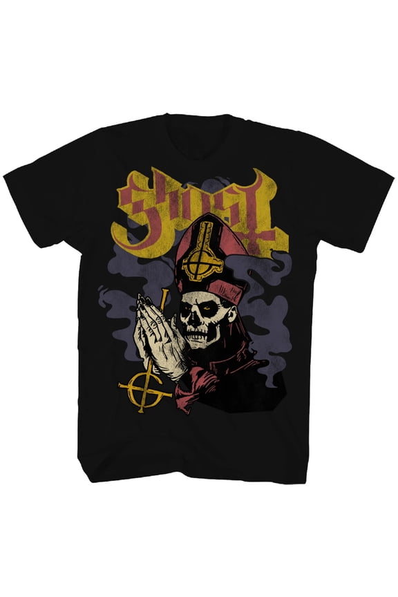 Ghost Men's Papa Emeritus Prayer T-Shirt Black Medium | Officially Licensed Merchandise