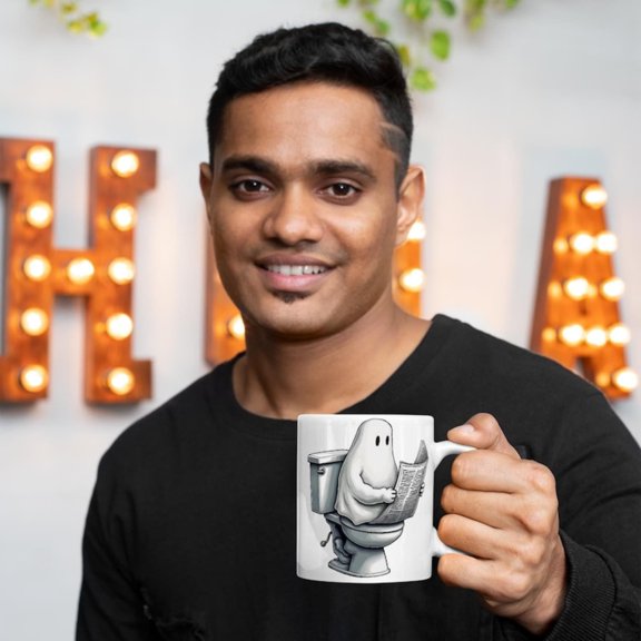 Ghost Mug, Funny Ghosoffee Cup, Ghost Gift, Joke Present, Ghost Tea or Coffee , Gift Him Or Her.