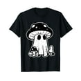 thumbnail image 1 of Ghost Mushroom Halloween Costume Ghoul Funji Men Women Kids Black T-Shirt Gift, 1 of 5