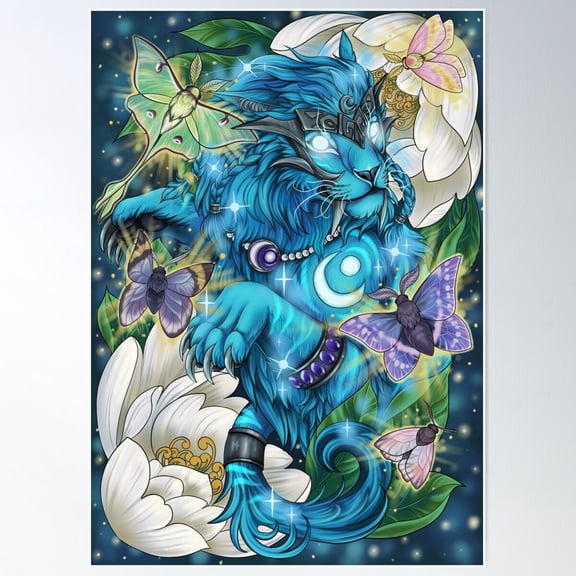 Ghost Of The Pridemother Druid Cat Poster Wall Art, Modern Wall Decor For Living Room Bedroom, 12x18 UNFRAMED