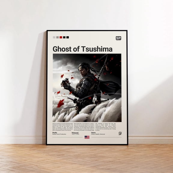 Ghost Of Tsushima Poster Gaming Room Poster Ghost Of Tsushima Fan Gift Gaming Print Poster Gamer Gift Video Games Poster