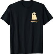 Ghost On Skateboard Funny Retro Halloween Outfit T-Shirt BLACK Unisex S-5XL Hot Trending Shirt, Vintage Birthday Gift