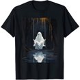 Ghost On Swing Spooky Art Costume Cute Halloween Ghost TShirt