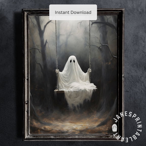 Ghost On Swing Wall Art Print