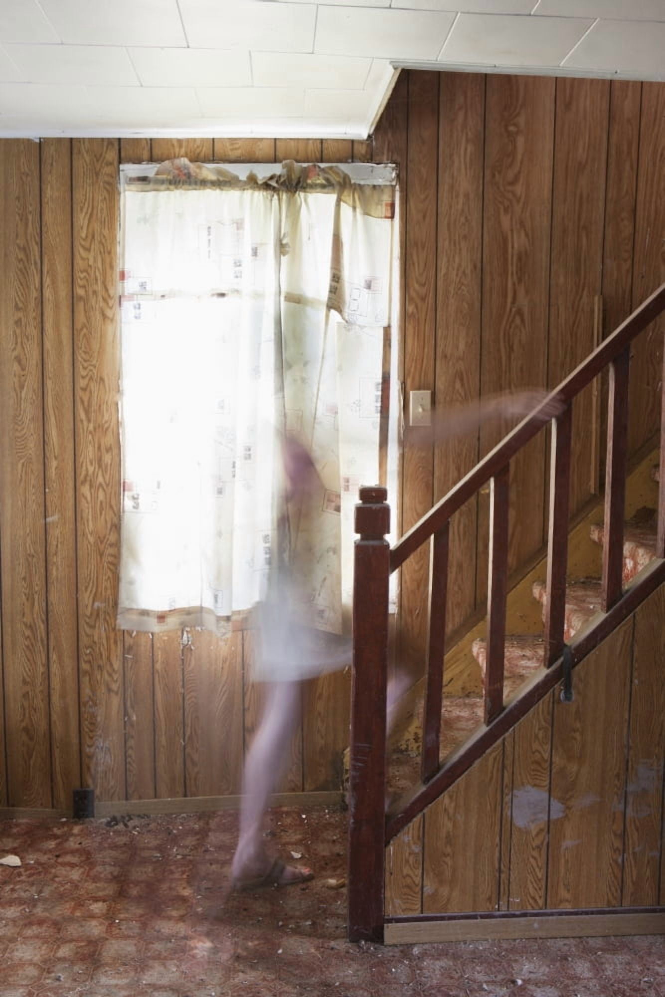 Ghost On The Stairs Thunder Bay Ontario Canada Canvas Art - Susan Dykstra Design Pics (24 x 38)