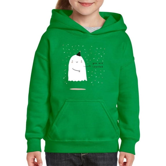 Ghost Party Invitation Hoodie Juniors -Image by Shutterstock, Large
