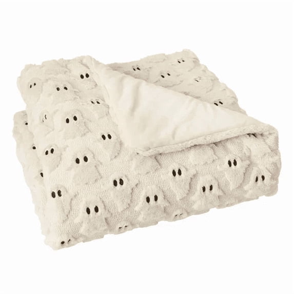 Ghost Pattern Throw Blanket,39.37x53 Inch Soft Breathable Lightweight Quilt for Sofa Bedroom Bedding,Ideal Gifts for Adults Wife Myself