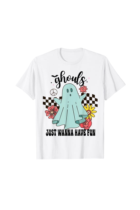 Ghost Peace Retro Halloween Ghouls Just Wanna Have Fun T-Shirt