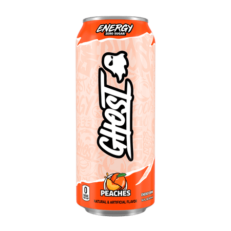 GHOST® ENERGY ZERO SUGARS ENERGY DRINK, PEACHES, 200MG...