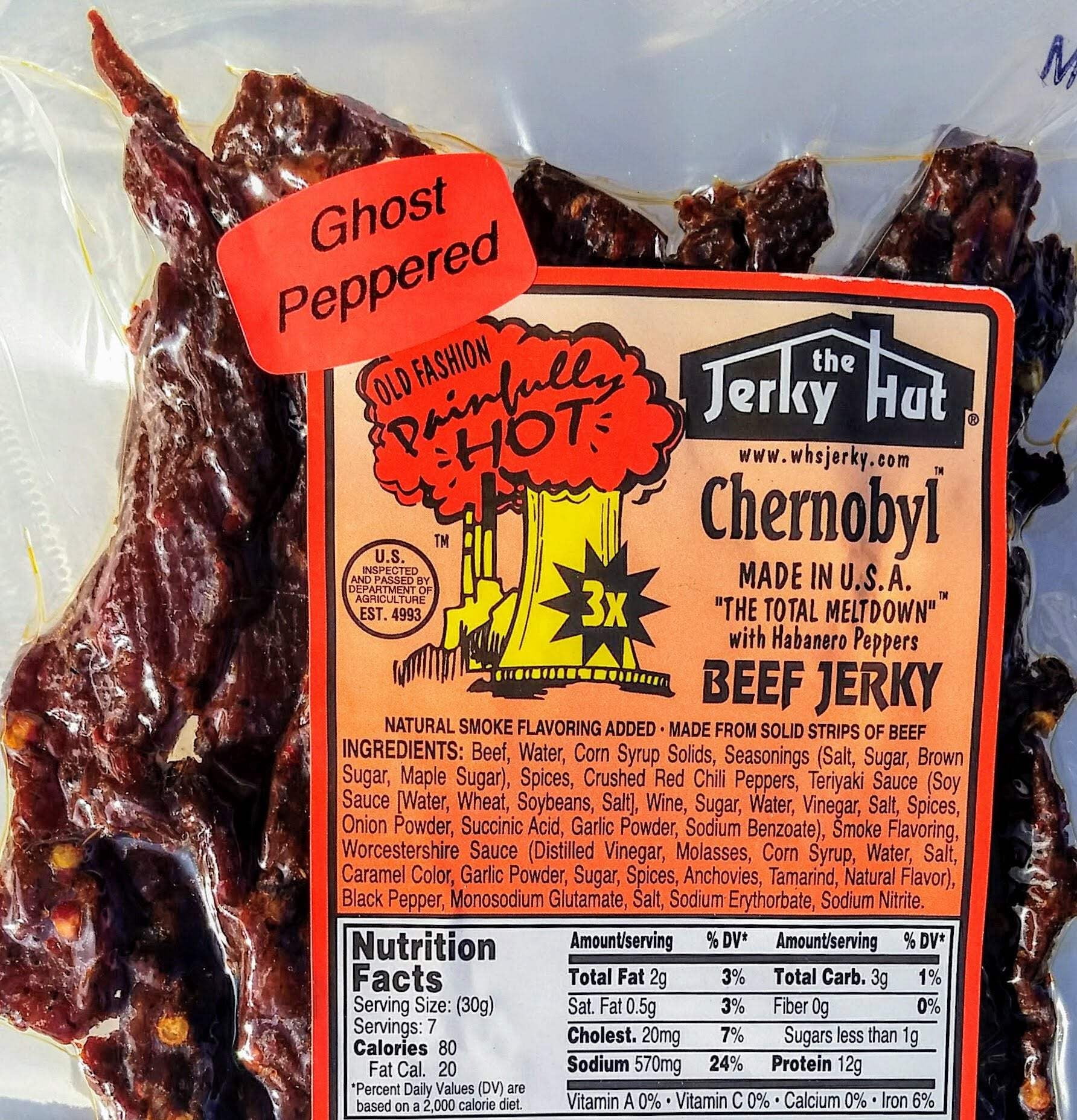 Ghost Pepper 3x (Chernobyl), The Jerky Hut -- (8oz.)