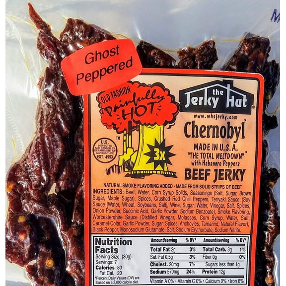 Ghost Pepper 3x (Chernobyl), The Jerky Hut -- (8oz.)