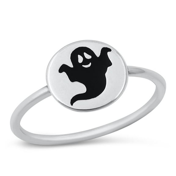 Ghost Phantom Spirit Apparition Ring .925 Sterling Silver Band Jewelry Female Male Unisex Size 4