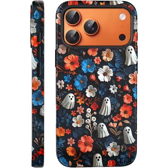 Ghost Phone Case Compatible with iPhone 18 Pro/17 Pro, Decorative Printed Design, Shockproof Protection, Patterned Phone Cover for Everyday Use, Decorative Mobile Phone Accessory